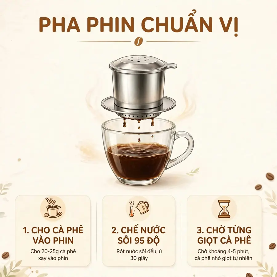Ba bước pha phin